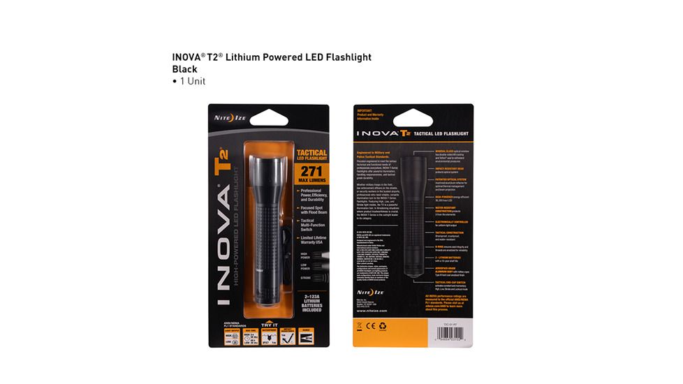 INOVA® T2® Flashlight - 123A Lithium - Black