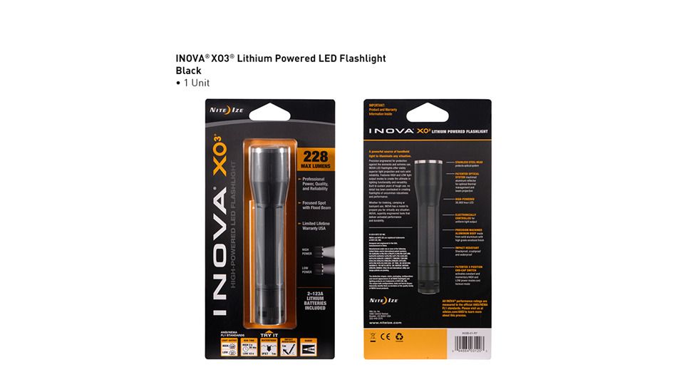 INOVA® X03® - 123A Lithium Powered LED Flashlight - Black