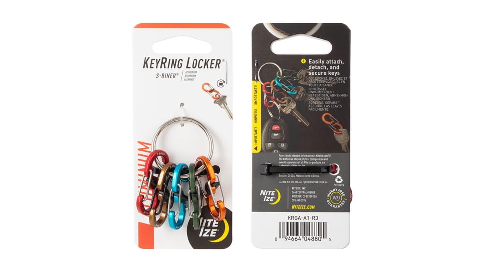 Nite Ize KeyRing Locker S-Biner Aluminum, Aluminum, KRGA-A1-R3