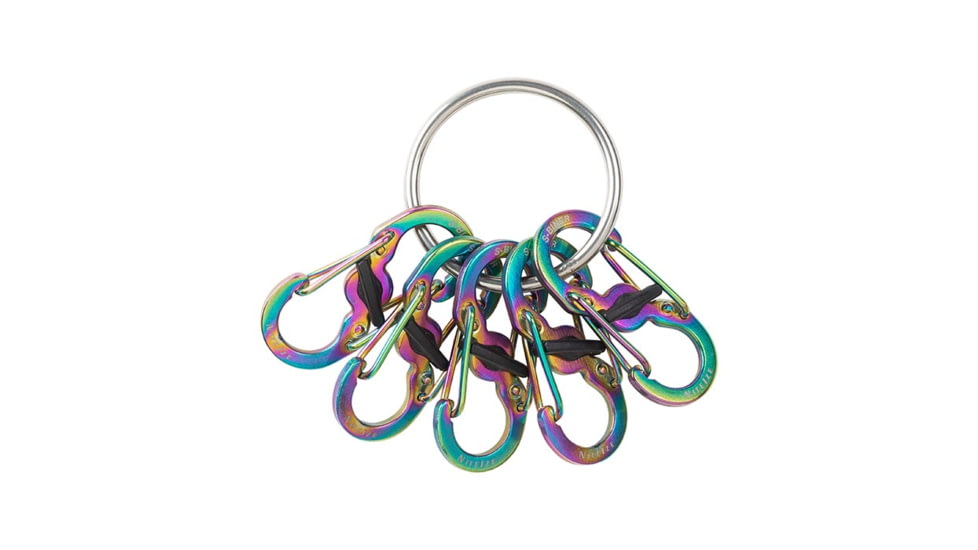 Nite Ize KeyRing Locker S-Biner Stainless Steel, Spectrum, KRGSM-07-R3