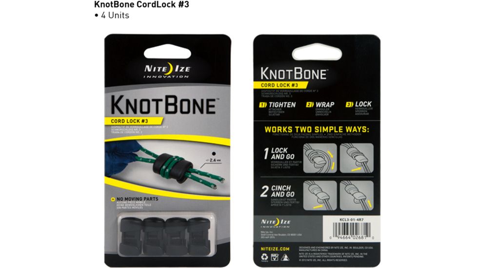 Nite Ize KnotBone Size 3 Cord Lock - 4-pack KCL3-01-4R7