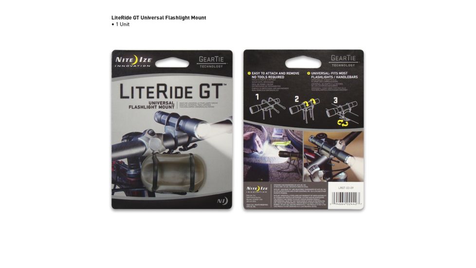 Nite Ize Lite Ride GT Handlebar Flashlight Mount, Grey/Black LRGT-03-09