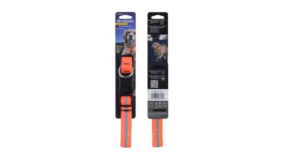 Nite Ize Nite Dawg LED Light Up Dog Collar L Orange, L NND2L-31-R3