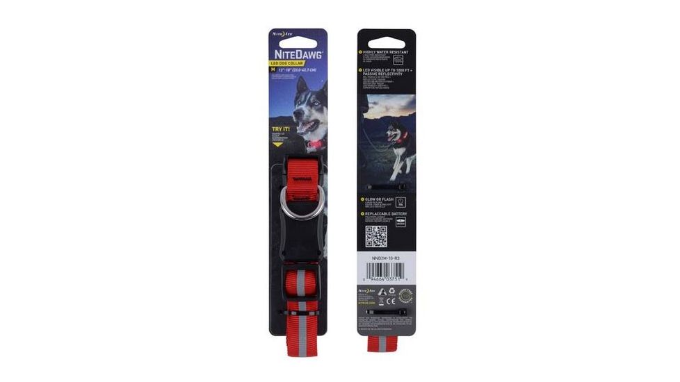 Nite Ize Nite Dawg LED Light Up Dog Collar M Red, M NND2M-10-R3