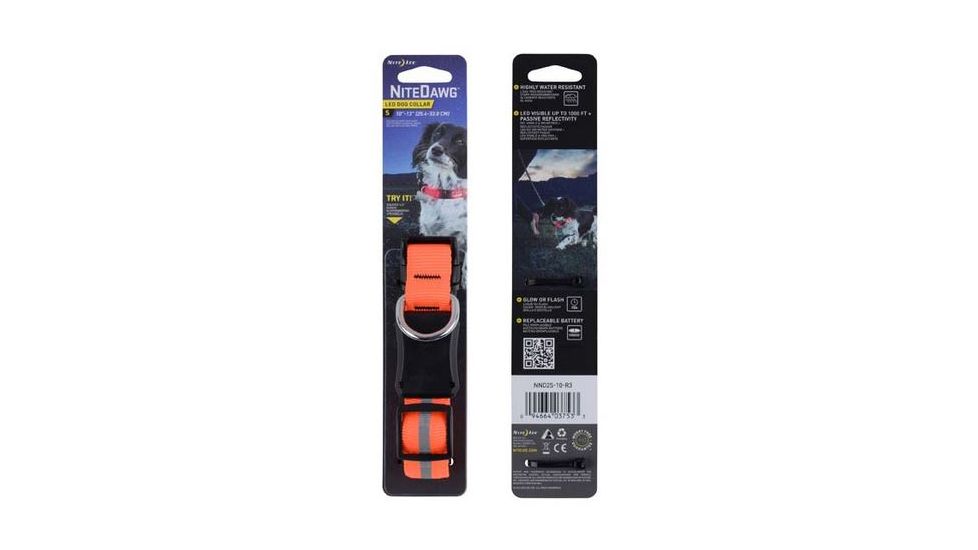 Nite Ize Nite Dawg LED Light Up Dog Collar S Orange, S NND2S-31-R3