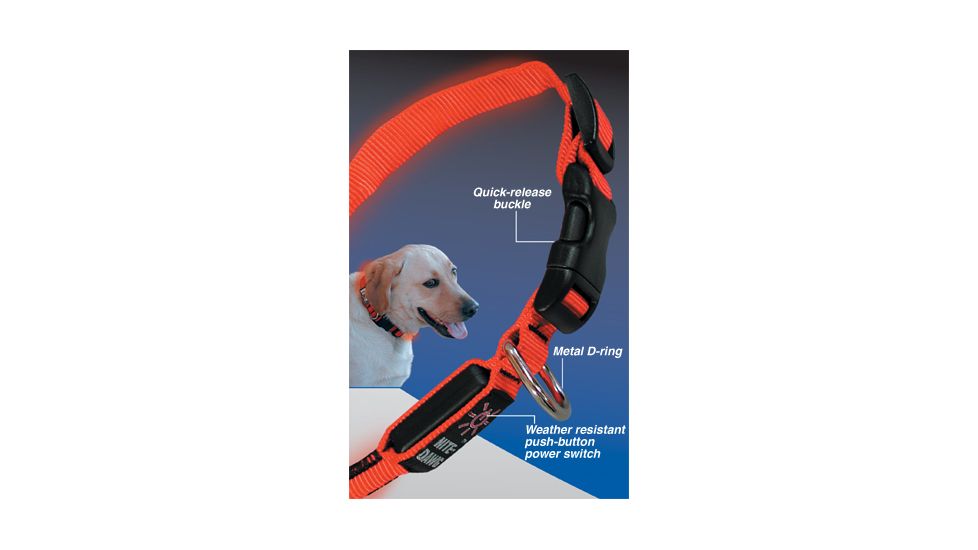 Nite Ize NND-03-19S Nite Dawg Nylon Dog Collar LED Orange - Small