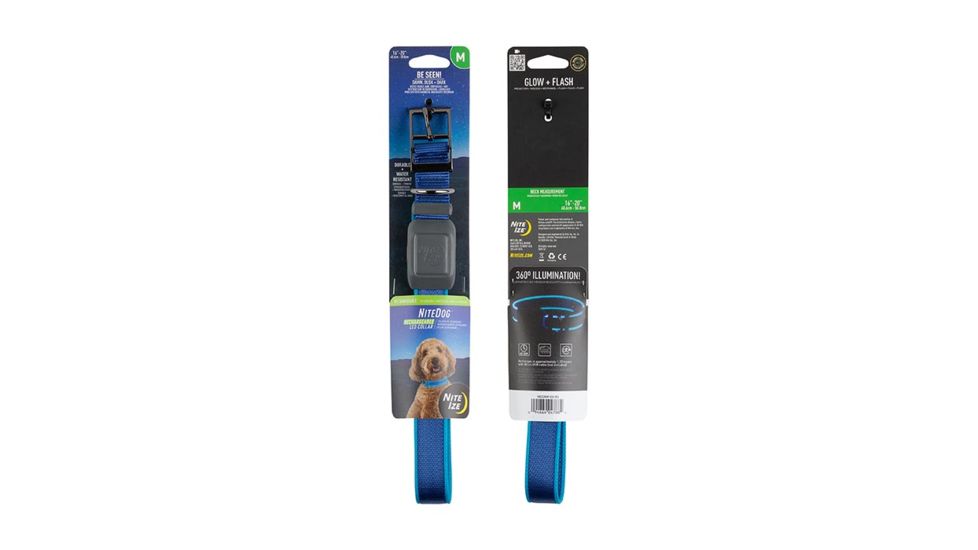 Nite Ize NiteDog Rechargeable LED Collar, Blue/Blue, Medium, NDCRM-03-R3