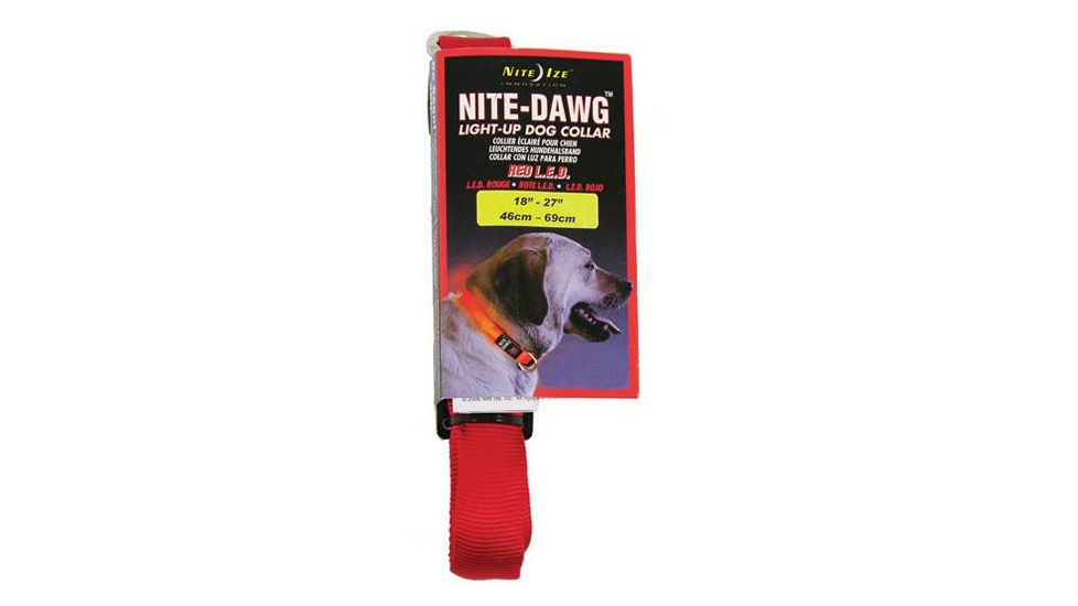 Nite Ize NND-03-10S Nite Dawg Nylon Dog Collar LED Red - Small