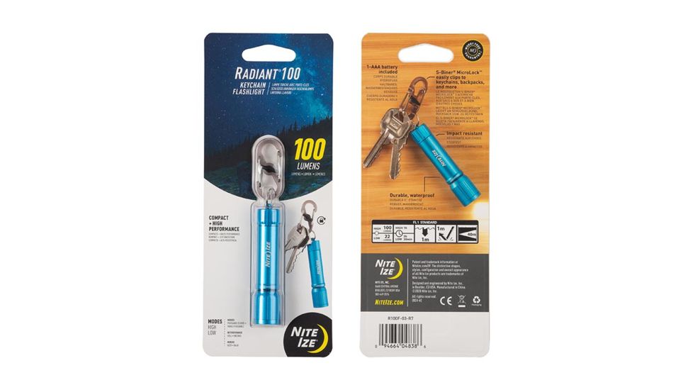 Nite Ize Radiant 100 Keychain Flashlight, Blue, R100F-03-R7