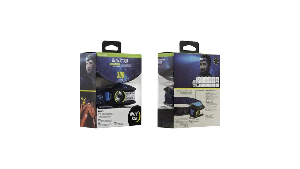 Nite Ize Radiant 300 Rechargeable Headlamp, Blue R300RH-03-R8