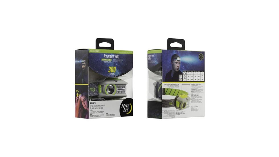 Nite Ize Radiant 300 Rechargeable Headlamp, Lime R300RH-17-R8