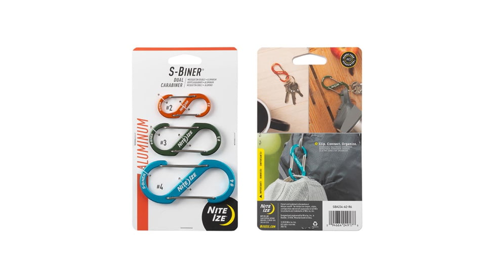 Nite Ize S-Biner Aluminum Dual Carabiner, Assorted, SBA234-A2-R6