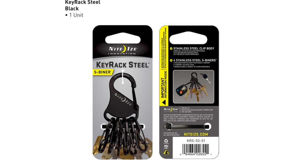 Nite Ize S-Biner KeyRack Steel - Black KRS-03-01