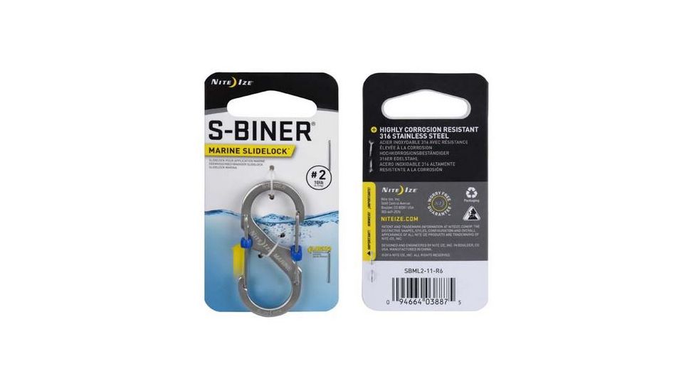 Nite Ize S-Biner Marine SlideLock No2, Stainless, SBML2-11-R6