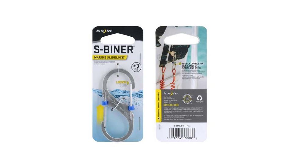 Nite Ize S-Biner Marine SlideLock No3, Stainless, SBML3-11-R6