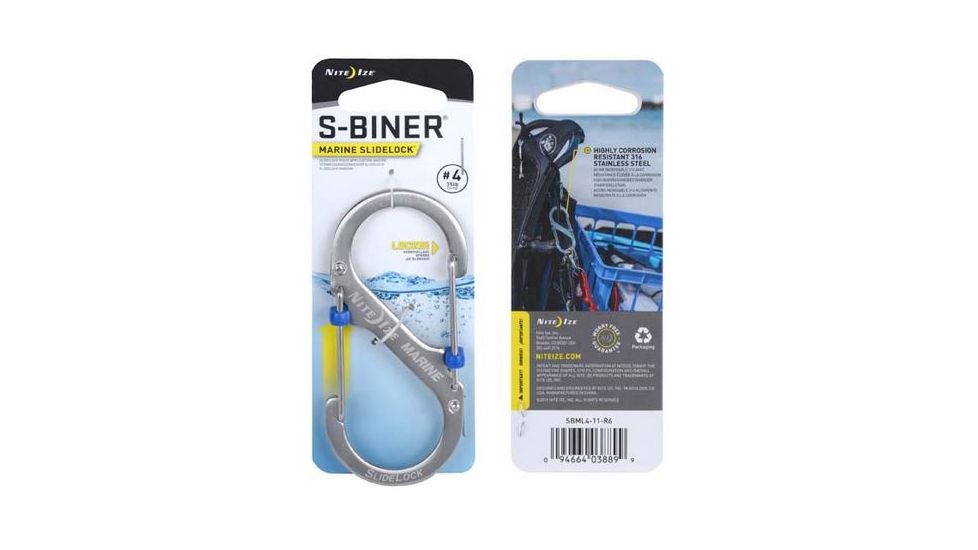 Nite Ize S-Biner Marine SlideLock No4, Stainless, SBML4-11-R6