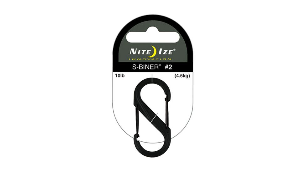 Nite Ize S-Biner Plastic Clip, Size 2, Black SBP20301BG
