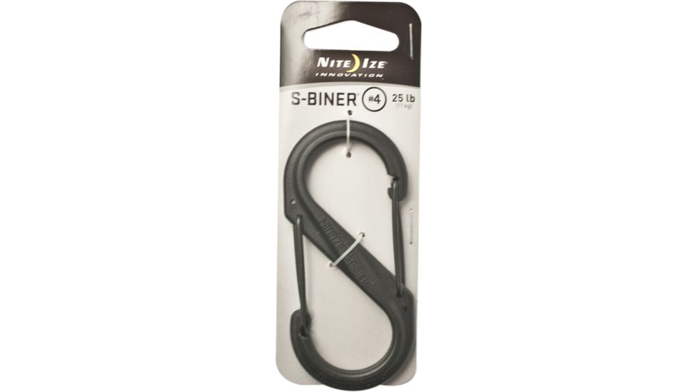 Nite Ize S-Biner Plastic Clip, SIze 4, Black/Black Gates SBP4-03-01BG