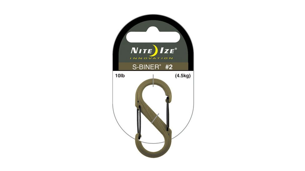 Nite Ize S-Biner Plastic Size 2- Coyote/Black Gates SBP2-03-28BG