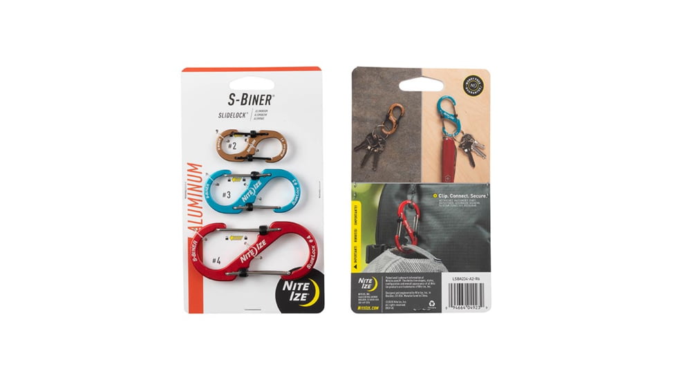 Nite Ize S-Biner SlideLock Aluminum, Assorted, #2, LSBA234-A2-R6