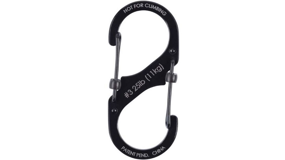 Nite Ize S-Biner SlideLock Steel - #3, Black LSB3-01-R6