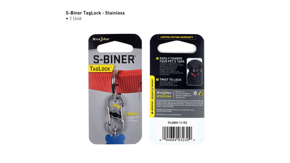 Nite Ize S-Biner TagLock,Stainless Steel PLSBM-11-R3