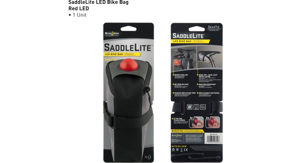 Nite Ize SaddleLite LED Bike Bag - Red LED SDL-M1-R3