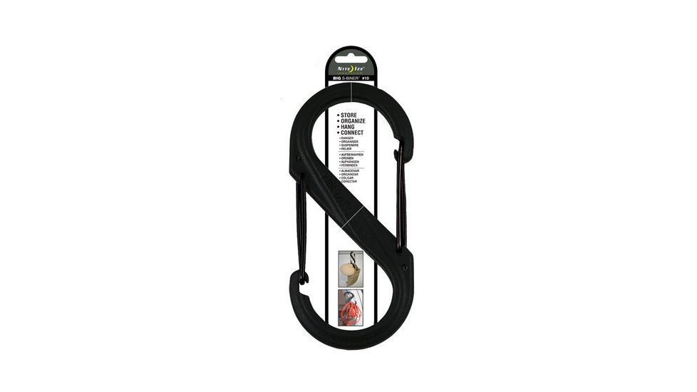 Nite Ize S-Biner Plastic Size 10- Black/Black Gates SBP10-03-01BG
