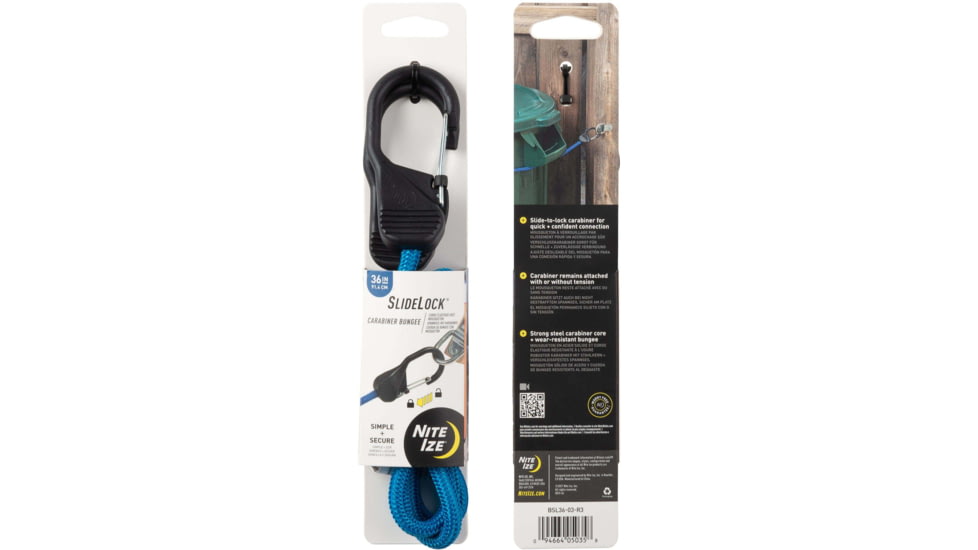 Nite Ize Slidelock Carabiner Bungee, Blue - BSL36-03-R3
