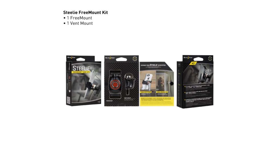 Nite Ize Steelie FreeMount Kit, Black, STFK-01-R8