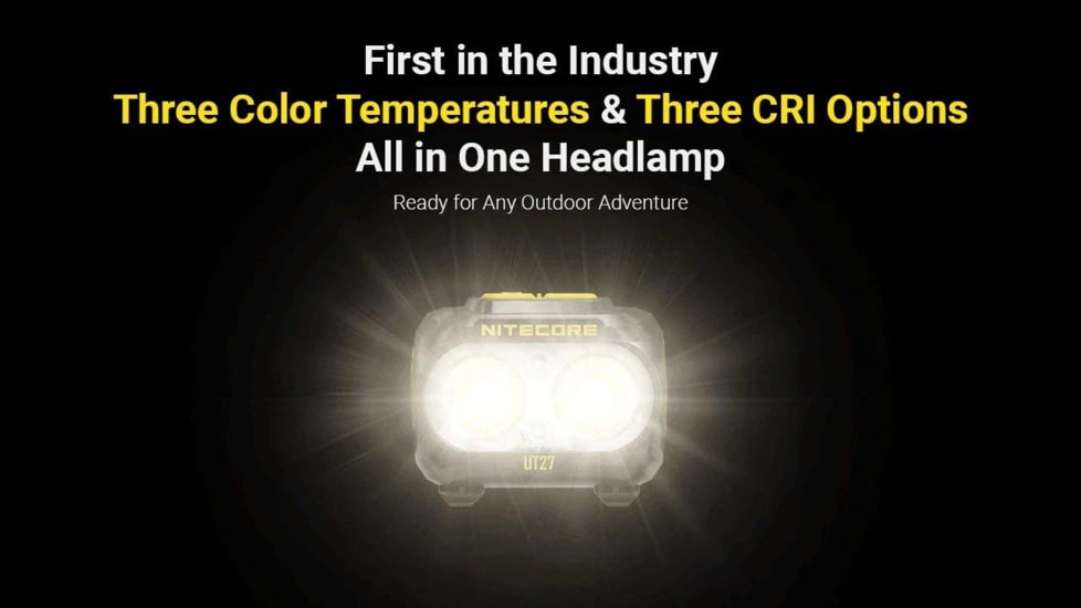 Nitecore UT27 MCT HLB1500 Li-ion Battery Pack/AAA 800 Lumens 3 Color Temperatures Running Headlamp