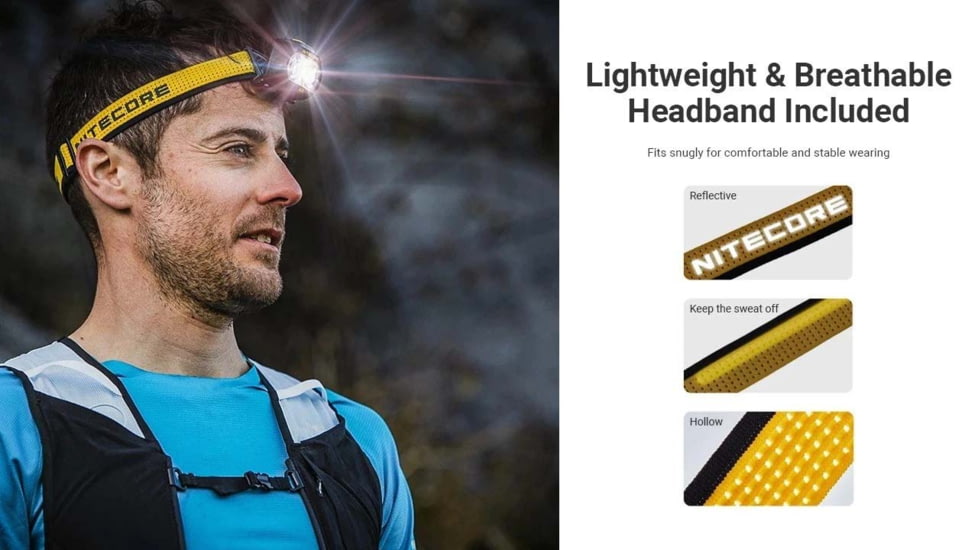 Nitecore UT27 MCT HLB1500 Li-ion Battery Pack/AAA 800 Lumens 3 Color Temperatures Running Headlamp