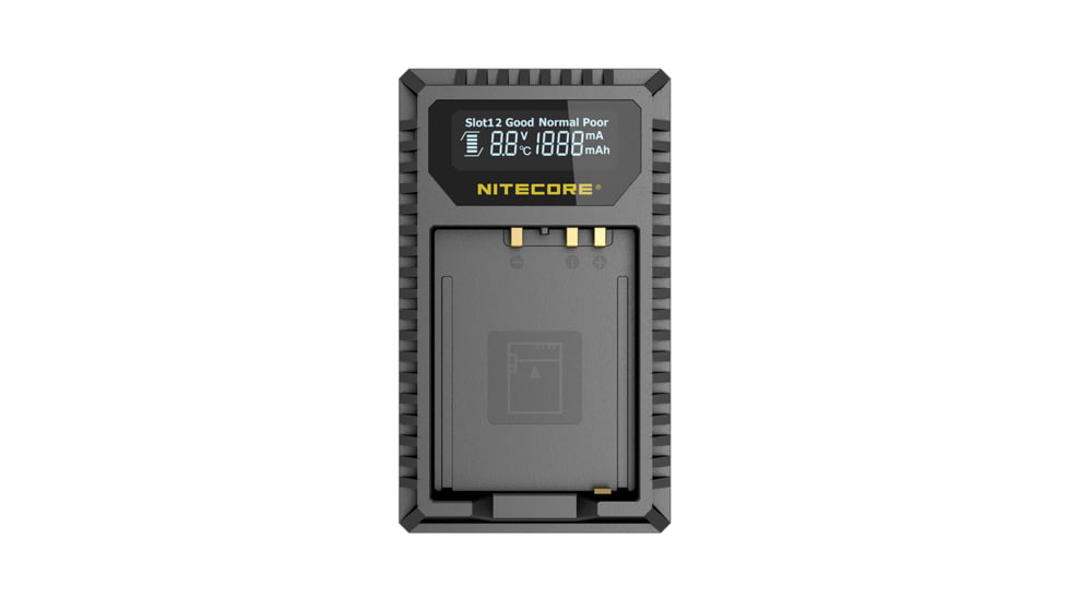 Nitecore FX1 Digital USB Travel Battery Charger for Fujifilm NP-W126 and NP-W126S Batteries, Black, 6952506492657