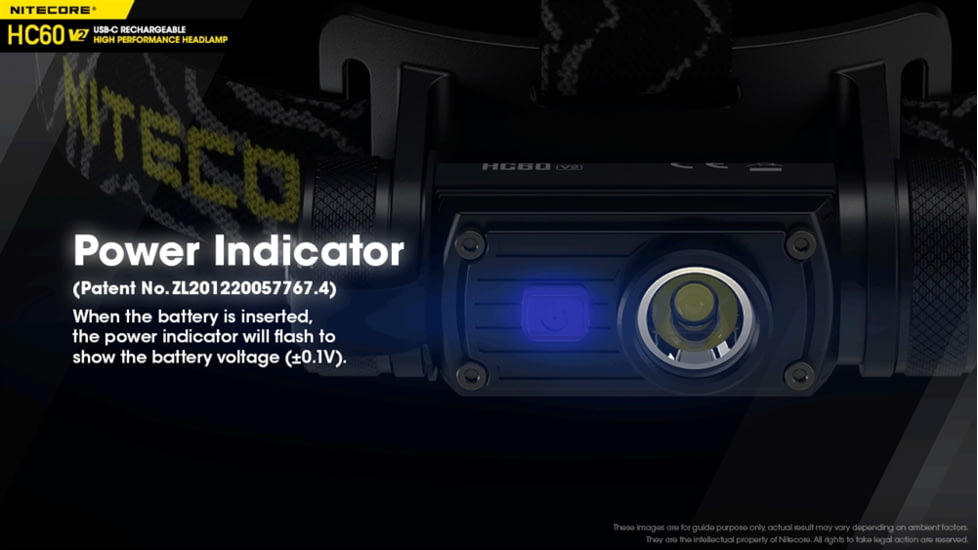 Nitecore HC60 v2 1200 Lumen USB-C Rechargeable Headlamp, Black, 6952506406845