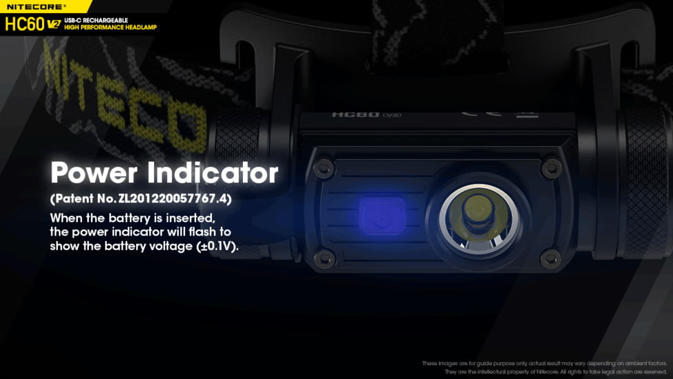 Nitecore HC60 v2 1200 Lumen USB-C Rechargeable Headlamp, Black, 6952506406845