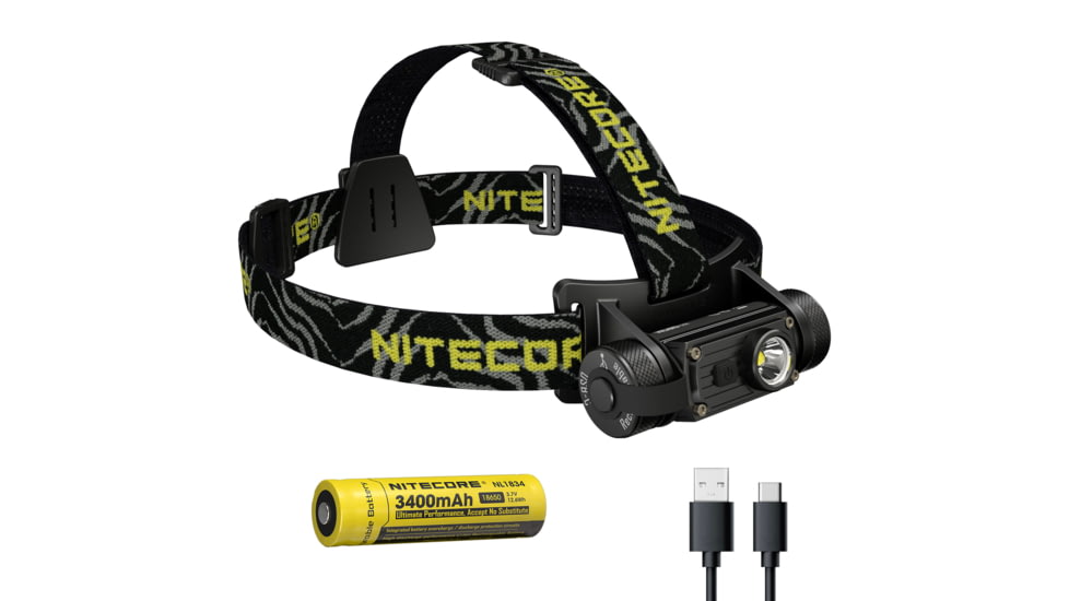 Nitecore HC60 v2 1200 Lumen USB-C Rechargeable Headlamp, Black, 6952506406845