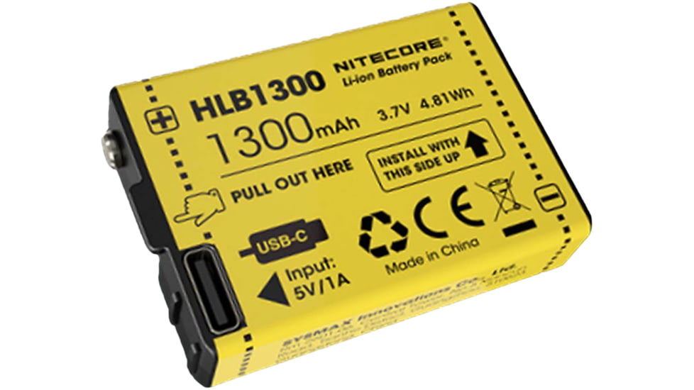 Nitecore HLB-1300 Battery Pack For UT27 Headlamp, Yellow, 6952506494965