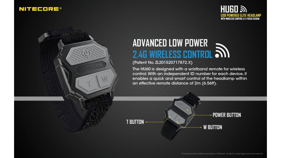 Nitecore HU60 1600 Lumen Focusable Rechargeable Headlamp, Black, 6952506406104