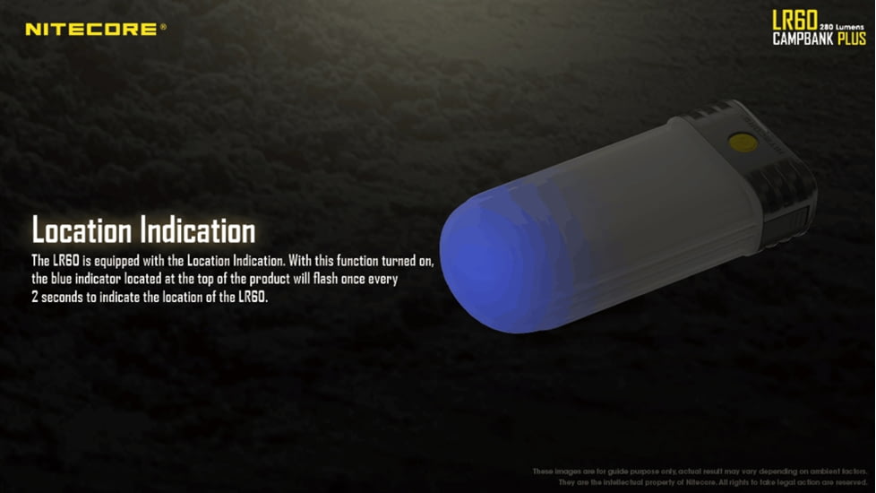 Nitecore LR60 280 Lumen USB Rechargeable LED Camping Lantern, Black, 6952506406654