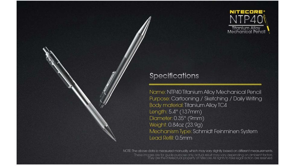Nitecore Mechanical Pencil, Silver, NTP40