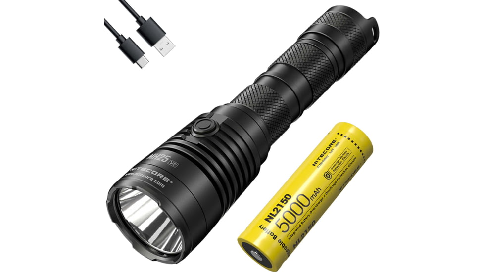 Nitecore MH25 v2 USB-C Rechargeable Flashlight, 1300 Lumen, Black, 6952506407026