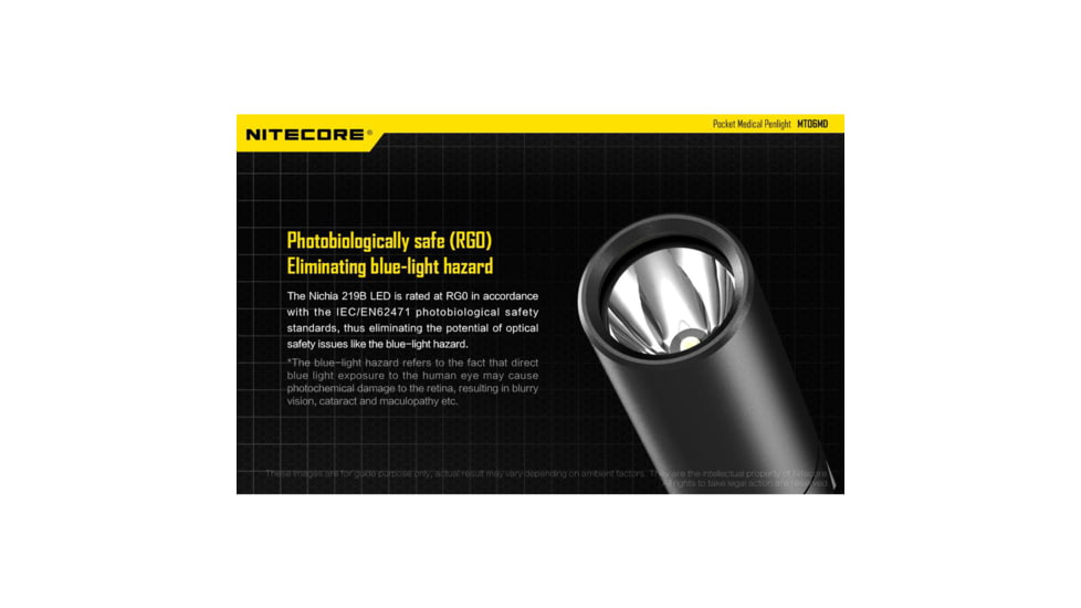Nitecore MT06MD 180 Lumen Nichia 219B 2xAAA LED Penlight, Pupil Gauge, Black, 6952506404582