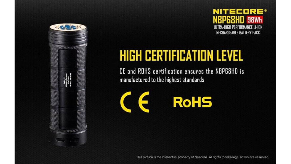 Nitecore NBP68HD for TM Series, Compatible with TM28, Yellow, 6952506492206