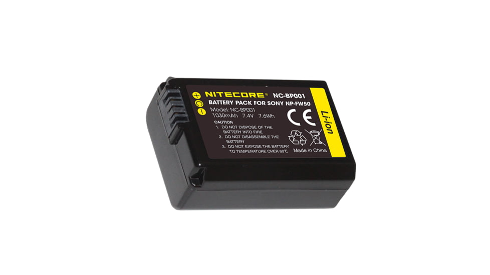 Nitecore NC-BP001 Camera Battery Compatible with Sony NP-FW50, Black, 6952506494583