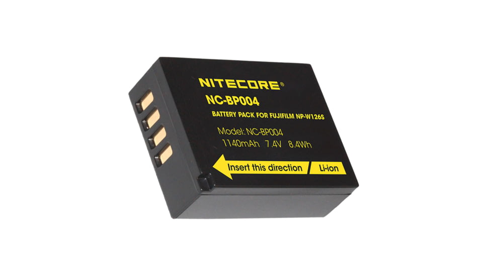 Nitecore NC-BP004 Camera Battery Compatible with Fujifilm NP-W126S, Black, 6952506494552