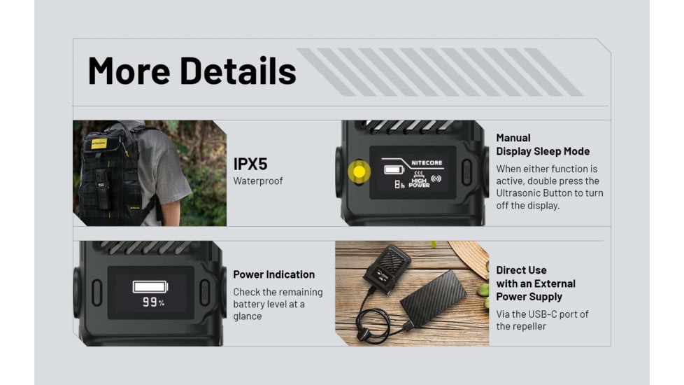 Nitecore EMR25 Multipurpose Ultrasonic Mosquito Repeller