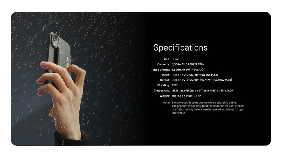 Nitecore NB Air 5000mAh Ultra Lightweight and Slim USB-C Power Bank