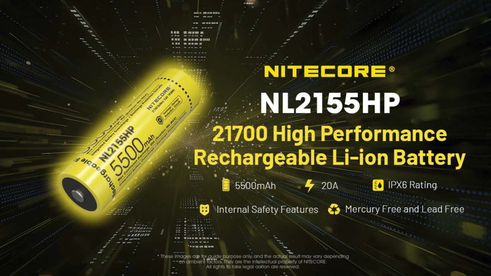 Nitecore NL2155HP 5500mAh 21700 Rechargeable Battery