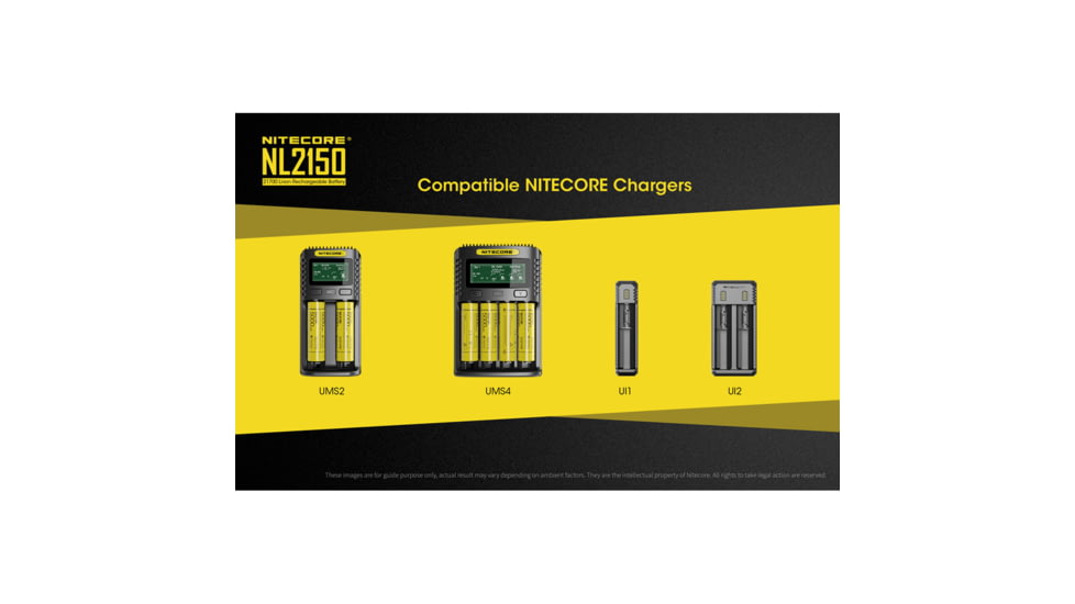 Nitecore NL2150R 21700 5000mAh USB-C Rechargeable Li-ion Battery, Yellow, 6952506493524