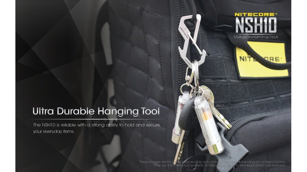 Nitecore NSH10 Titanium Carabiner Multi-Tool, Silver, 6952506493692